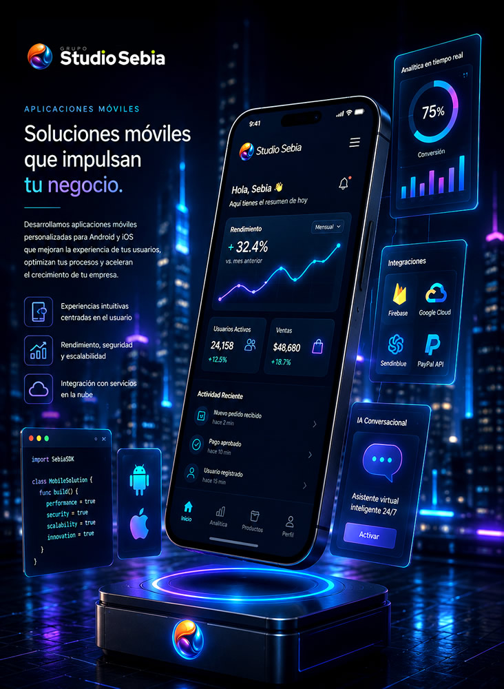 Aplicaciones móviles Android y iOS para empresas y crecimiento digital